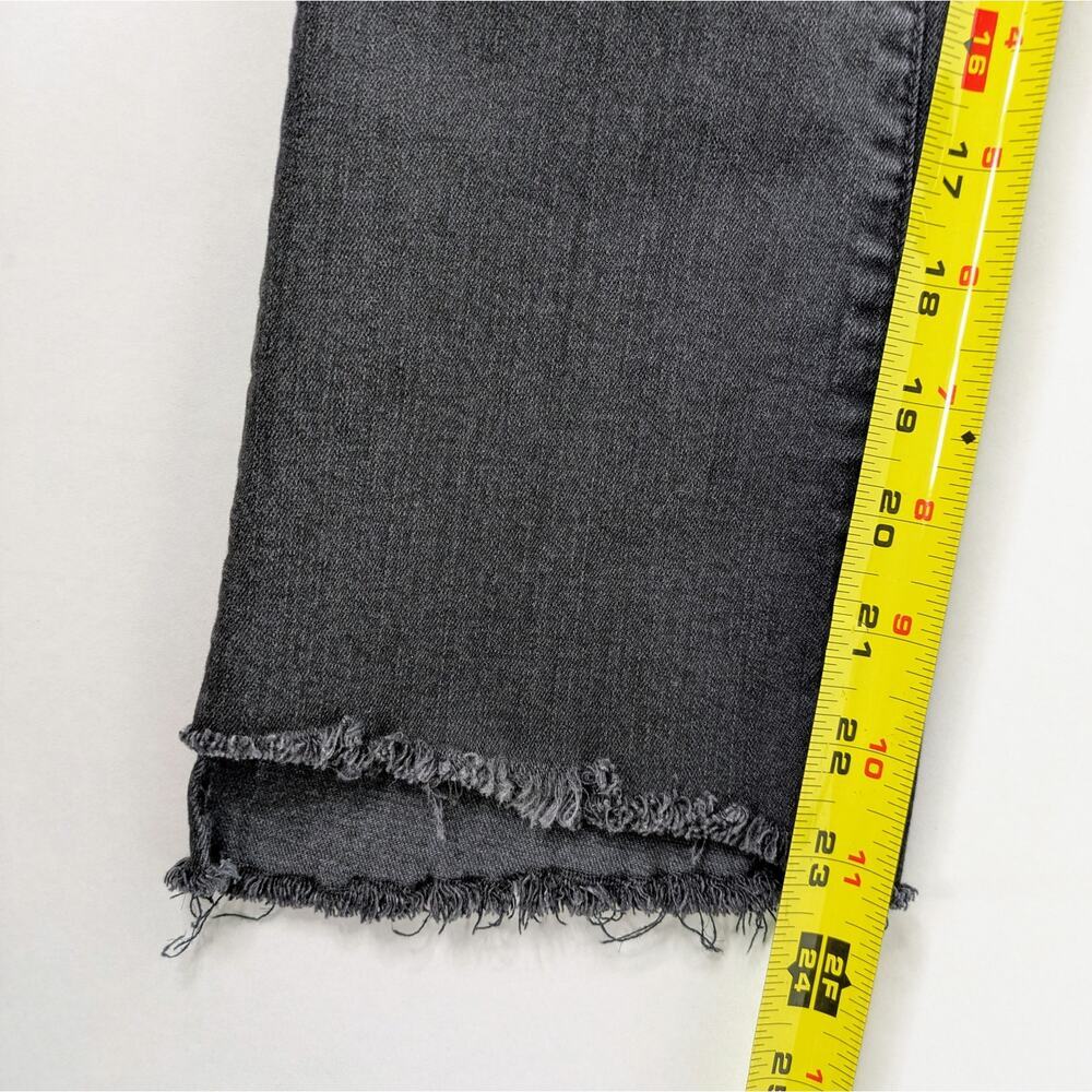 MOTHER Insider Crop Step Fray Jeans 24 Runs Small Black Gray Ankle Crop 11" W - Picture 8 of 11